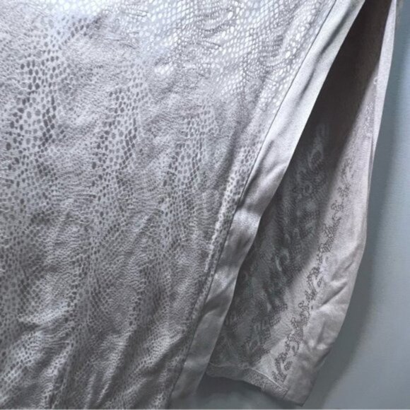 Vintage Jessica Open High Split Shirt Maxi Dress Snakeskin Print Size 10 Mobwife - Picture 10 of 13